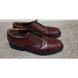 Dockers Red Brown Leather Cap Toe Oxford Dress Shoes Men's Size 16M